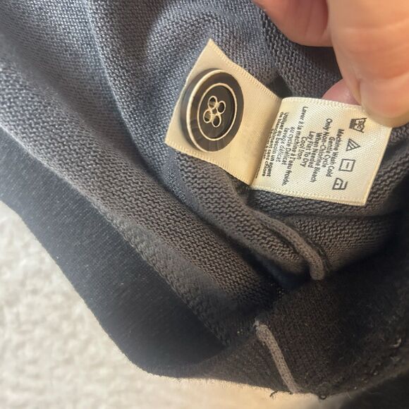 Ecloths Men’s M Organic Cotton Mock Pullover Gray Longsleeve Button Neck Preppy - Picture 5 of 9